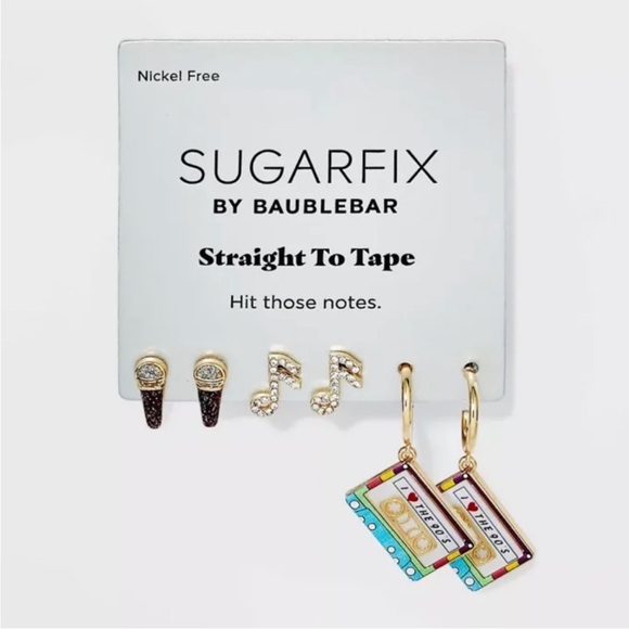 NEW SUGARFIX by baublebar “straight to tape” studded earrings set - Picture 6 of 8